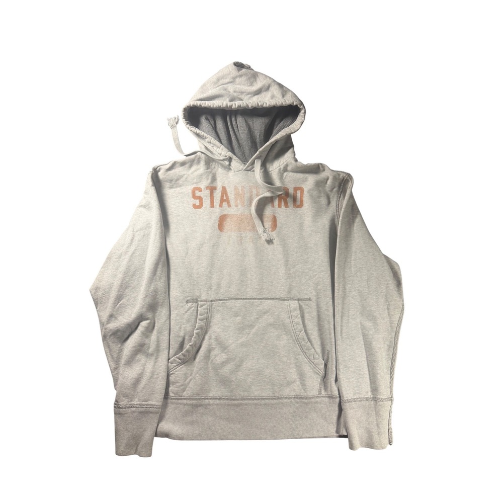 Vintage American Eagle Waffle Knit Hoodie Faded Grey Heavyweight 2000s Large
